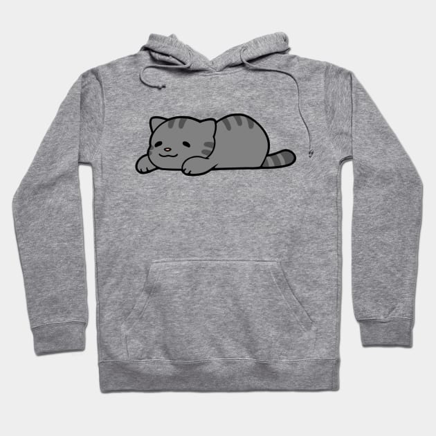 Grey Chub Cat Hoodie by MissOstrich